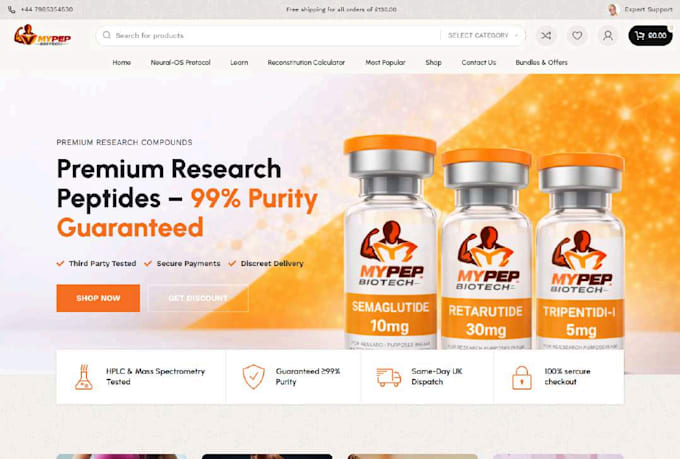 design and develop a high converting peptide website